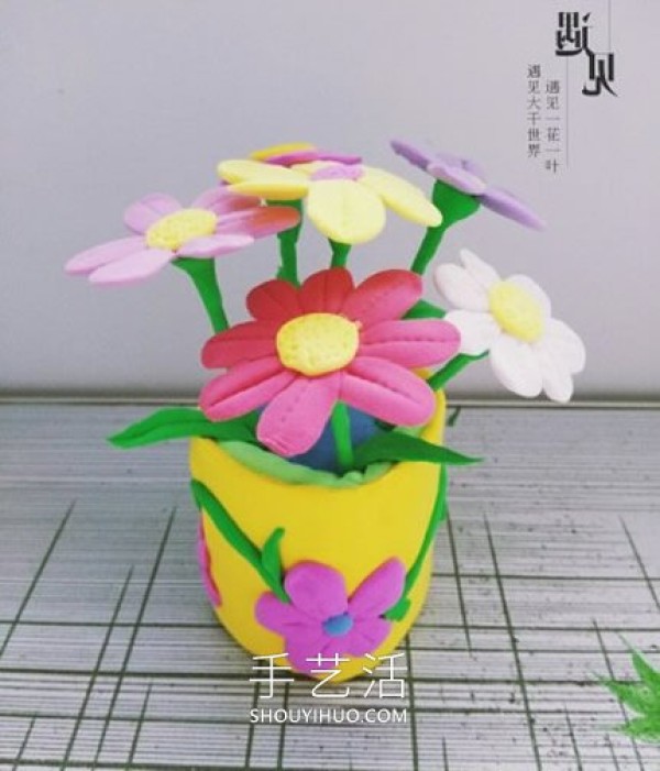 Tutorial on how to make cute potted plants with ultra-light clay