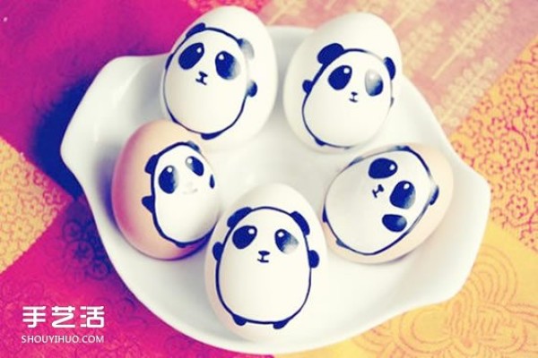 Drawing cute pictures on eggs, appreciating simple and cute hand-painted expressions on eggs