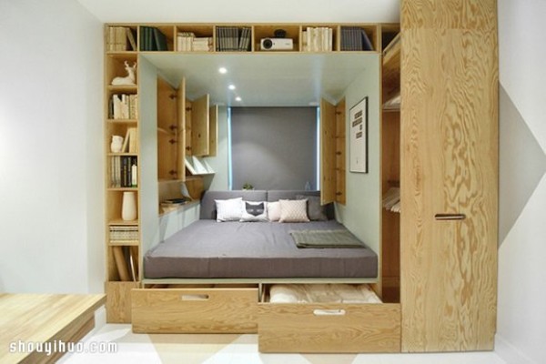 13 square meters small apartment decoration to create a bedroom with super storage capacity