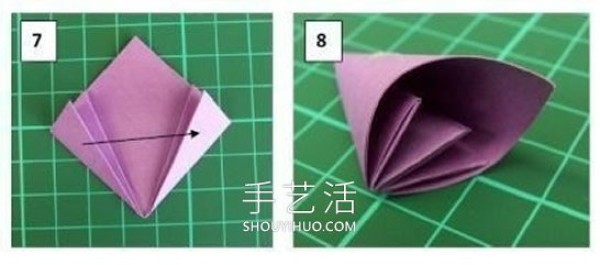 Illustrated tutorial on the folding method of simple origami three-dimensional cherry blossoms