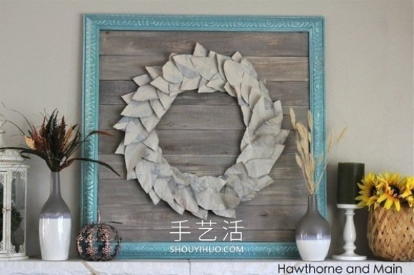 Tutorial on how to make hand-made autumn wreath decorations from waste newspapers