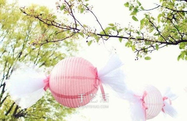 Illustrations on how to make DIY creative paper lanterns for children and cute candy lanterns