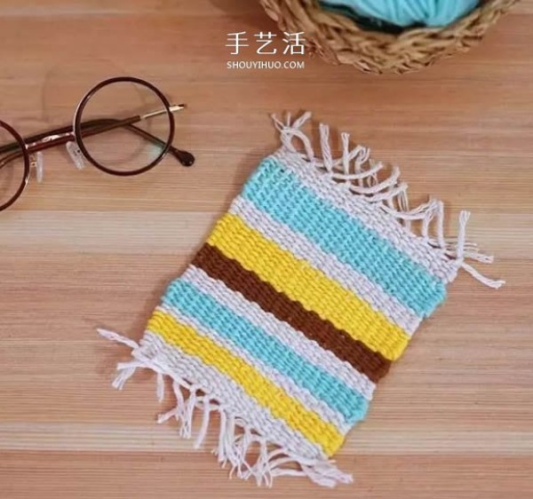 Super simple coaster knitting method, how to knit a fresh square coaster