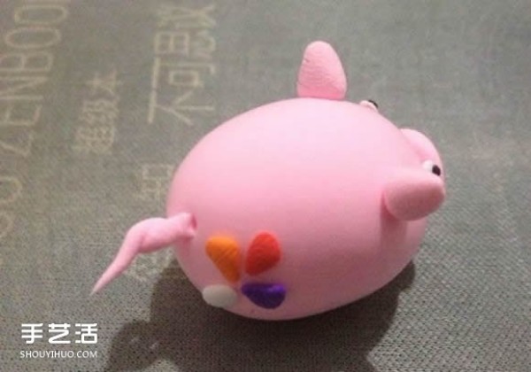 Ultra-light clay pink pig DIY illustrations of handmade clay piglets