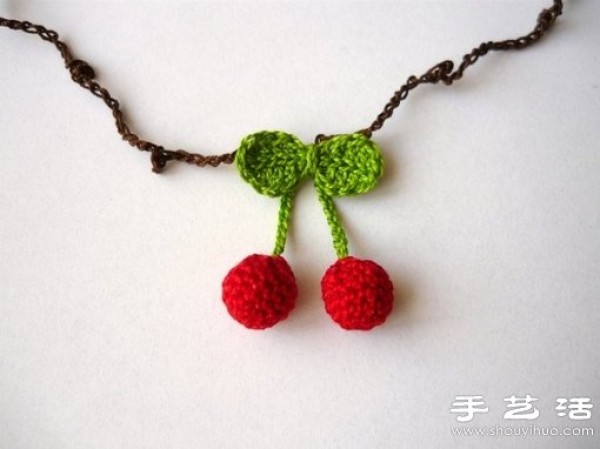 Crochet DIY Cute Cherry Necklace