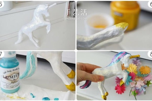 Exquisite unicorn decorationsDIY clay sculptures transformed into ornaments