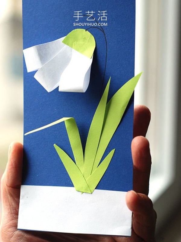 An illustrated tutorial on hand-making beautiful snowdrop greeting cards