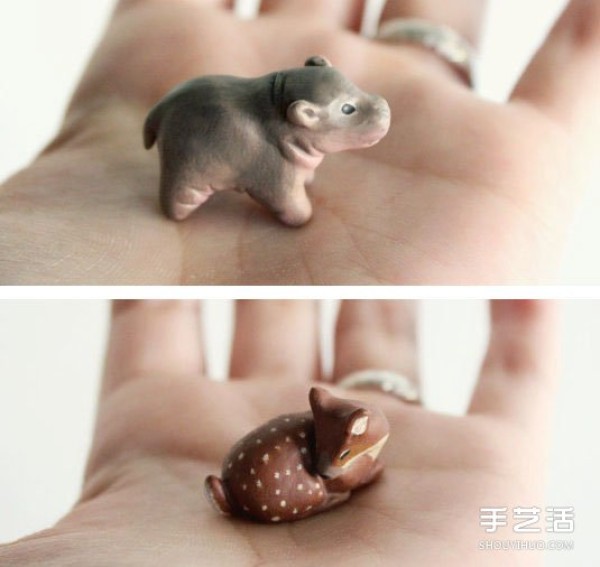 Animal-shaped mini clay dolls, super small and cute clay doll works