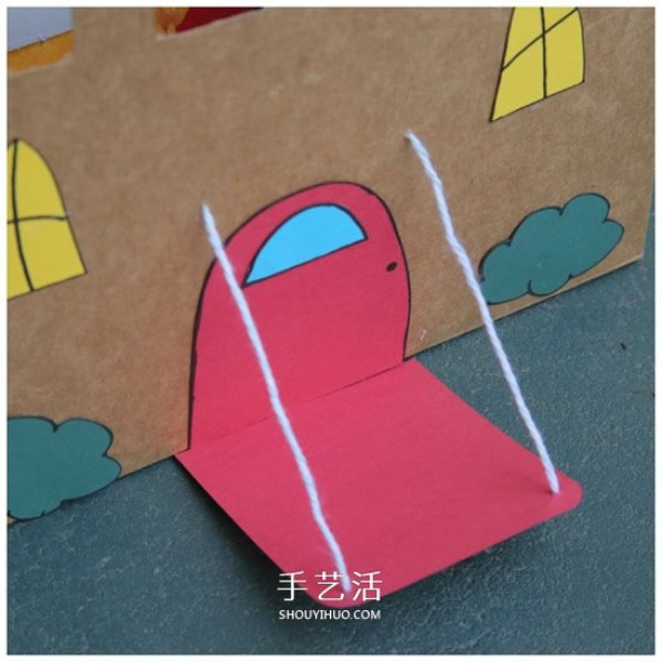 Illustration of how to make a small castle by yourselfUse cardboard waste to make castles