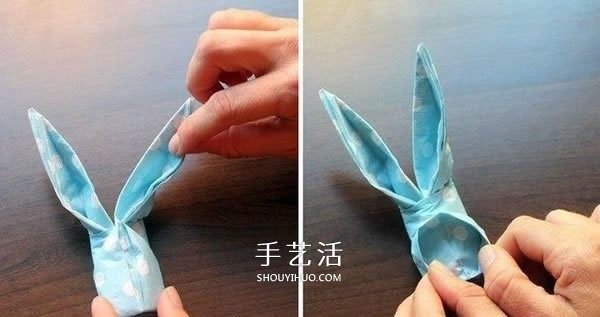 How to kill boredom by making origami rabbit heads on napkins