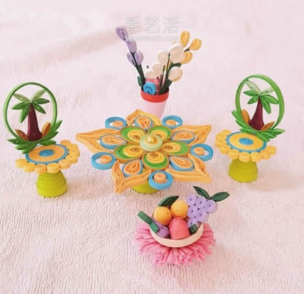 Paper quilling tutorial: Super beautiful tables, chairs, fruit baskets and vases