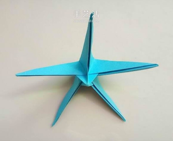 Five-cornered star origami illustration, how to fold an inner and outer double five-pointed star