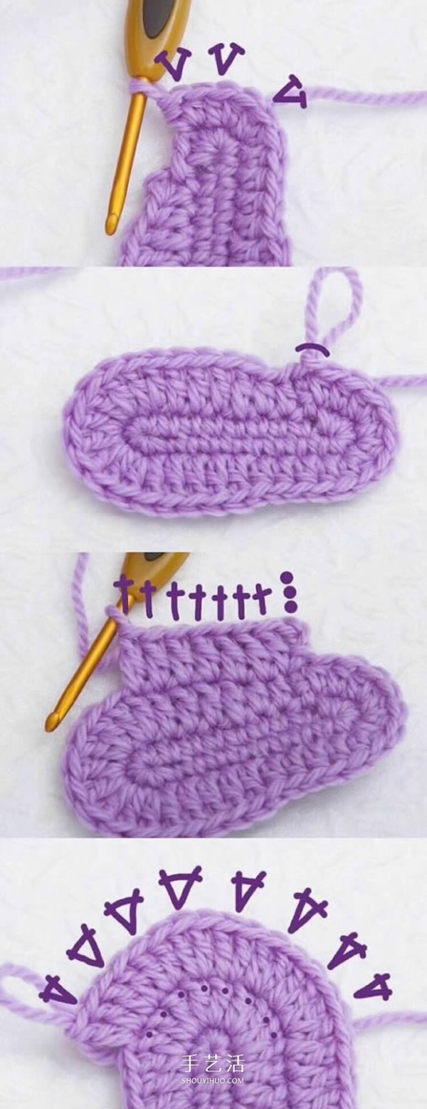 The crochet method of cute baby shoes and the tutorial of crocheting baby shoes