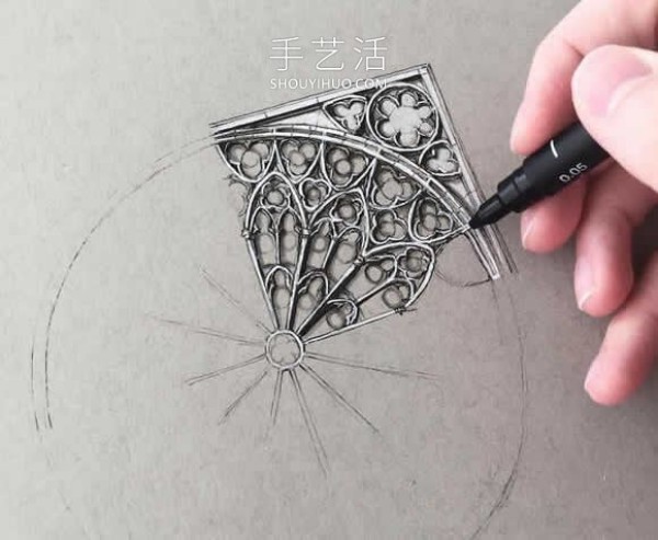 Intricate architectural drawings! Capturing the beauty of Gothic architecture