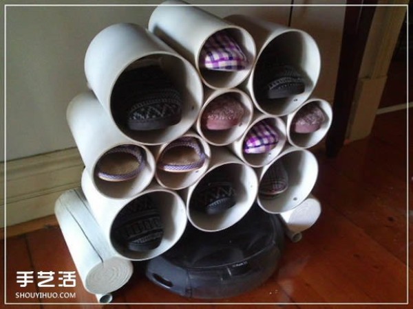 Tutorial on making shoe racks from plastic water pipes, DIY plastic water pipe shoe racks