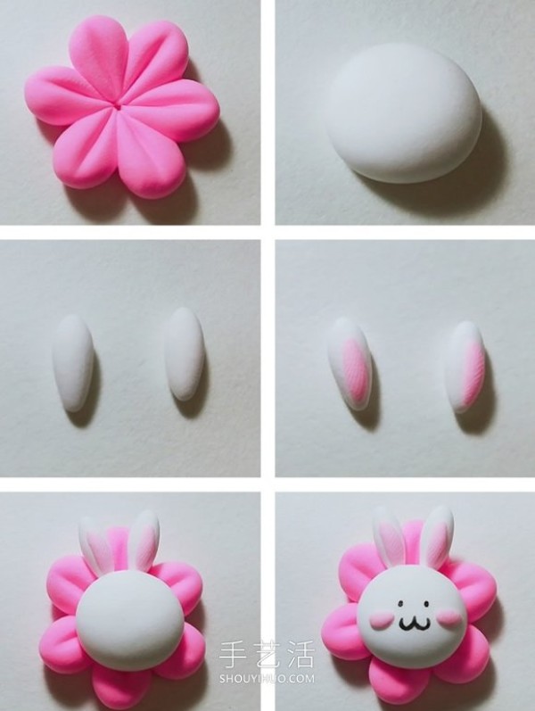 Tutorial on how to make hand-made animal flower hair clips with ultra-light clay