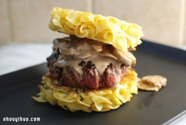 Homemade spaghetti burgers taste great! 