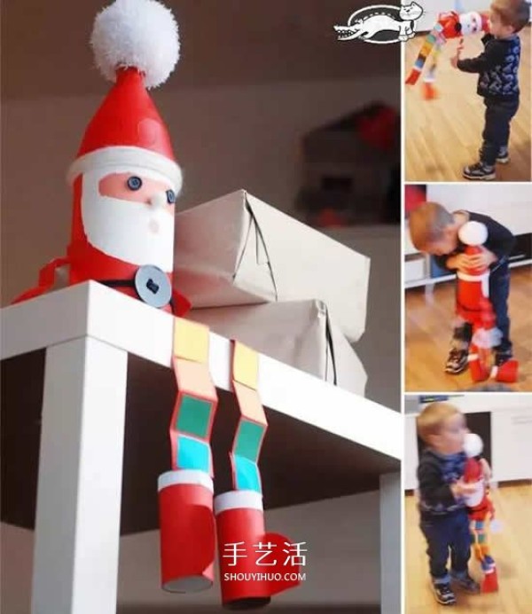 Handmade cute long-legged Santa ClausSimple beverage bottle reuse