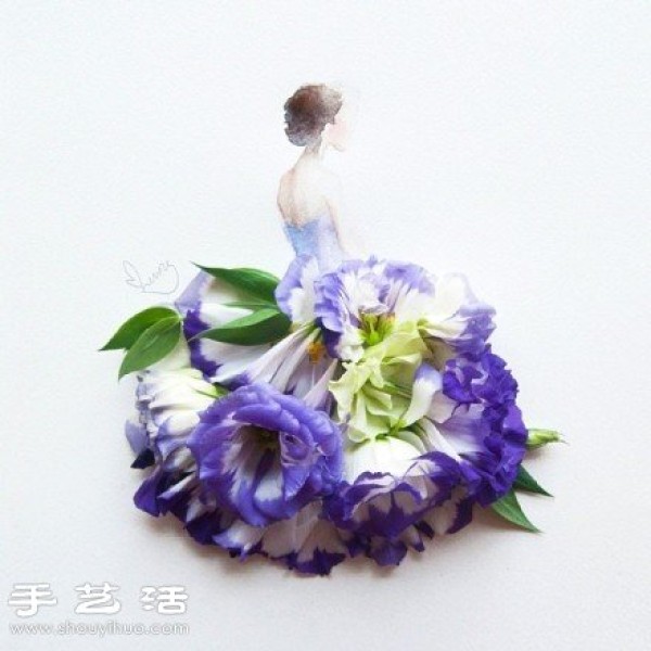 Paper-cut man + DIY dancing girl with flower petals