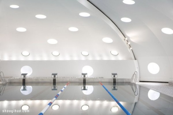 Mushroom-like dome public swimming pool in Lingolsheim, France