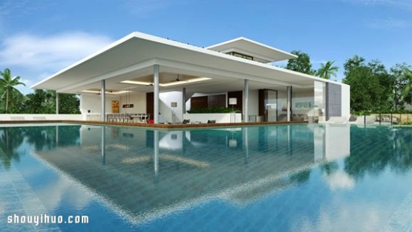 Decoration design of the resort villa with invincible sea view on the island of Koh Samui, Thailand