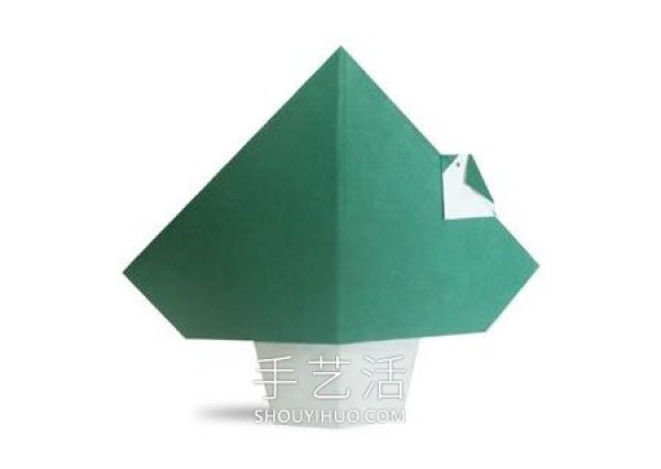 An illustrated tutorial on how to fold an origami bird and a big tree for young children