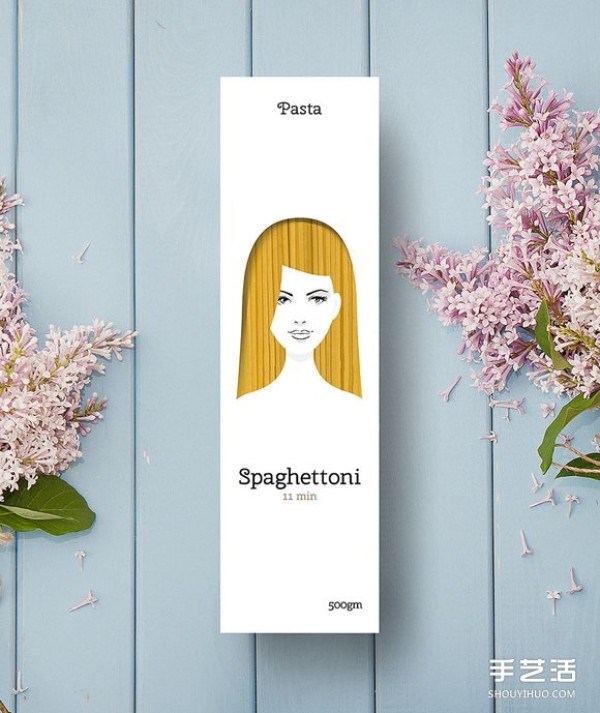 Noodles with a charming and charming pasta packaging design have changed their hairstyle