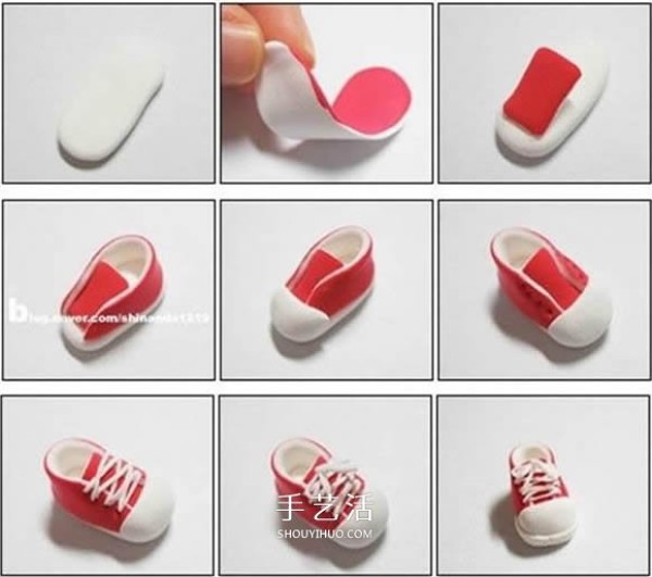 Mini handmade tutorial! Use clay to DIY canvas shoes smaller than coins