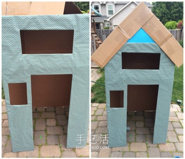 Reuse large cardboard boxes! Tutorial on how to make a handmade cardboard house