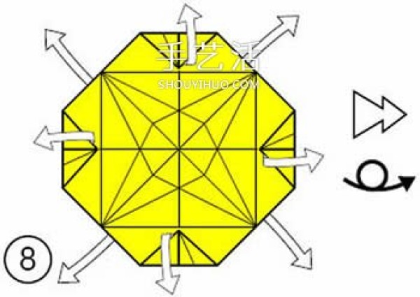 How to fold a hand-folded four-corner storage box and a beautiful rubbish box folding illustration