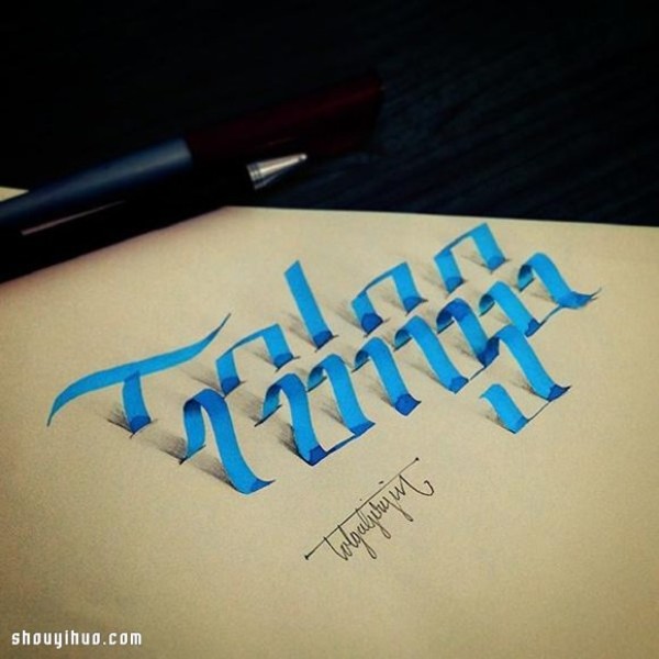 Turkey Tolga Girgins 3D three-dimensional font painting