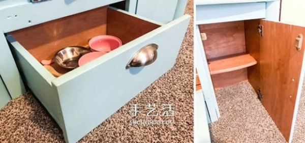 How to transform an old computer desk into a childrens toy kitchen