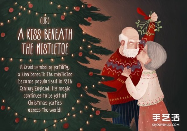 Follow the illustrations and try to understand the Christmas and New Year traditions of various countries around the world