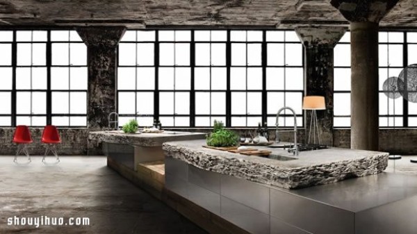 A kitchen that perfectly interprets the personality and soul of composite materials