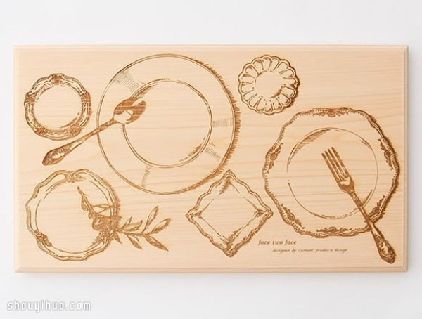 Just looking at it is happiness! Japanese cypress cutting board Face Two Face