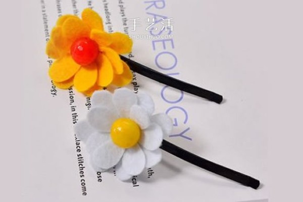 Tutorial on how to make simple and cute felt flower hairpins