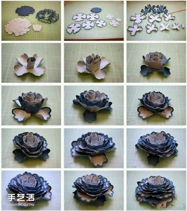 Illustrations of the making process of eight kinds of beautiful paper flowers and three-dimensional paper flowers