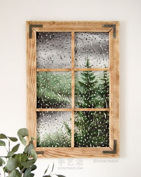 Rain is hitting the window! Realistic watercolor paintings blend raindrops with natural landscapes