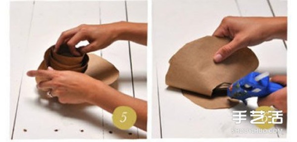 The tutorial of making roses from kraft paper can be used as beautiful wall decorations