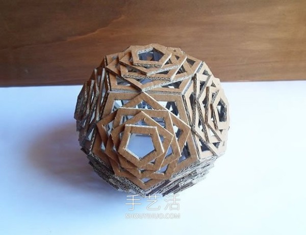 Homemade geometric spherical lamp! Super beautiful cardboard lighting hand-making tutorial