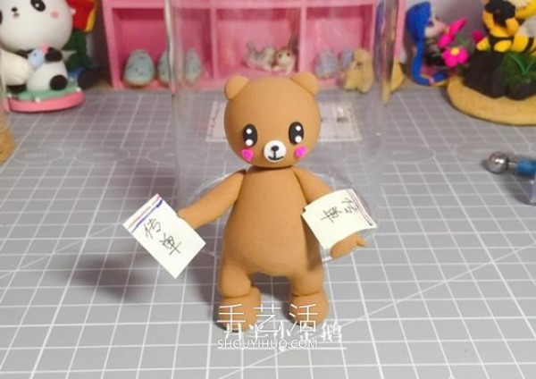 Tutorial on how to make a Douyin celebrity bear by hand using ultra-light clay