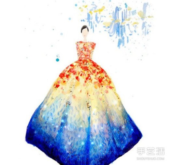 Singaporean artists hand-painted dress with nail polish is so beautiful!