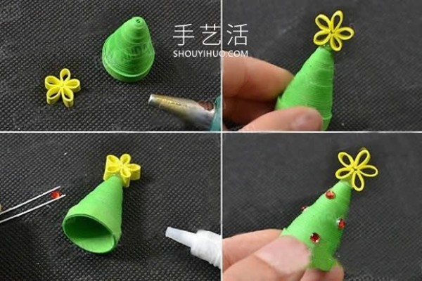 Simple and creative! How to make paper Christmas tree earrings