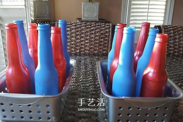 Tutorial on handmade carnival ring toss in glass bottles