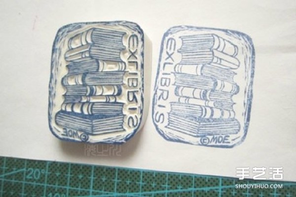 Cute and fresh cat, bird and flower rubber stamp pattern material