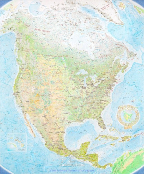 5 years! Anton Thomas draws giant colored pencil map