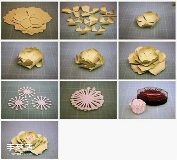 Illustrations of the making process of eight kinds of beautiful paper flowers and three-dimensional paper flowers