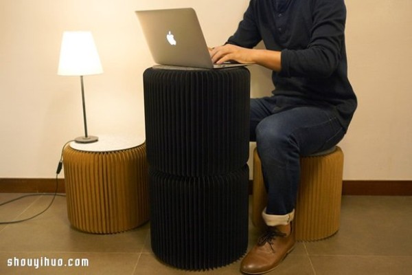 Bookniture A folding round table disguised as a hardcover book