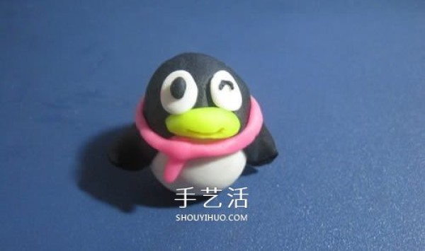 The unforgettable cute cartoon image QQ Penguin handmade with plasticine