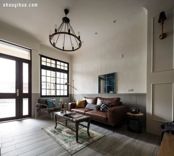 Two-and-a-half-story old house renovated with a European-style elegance and industrial style mix and match design